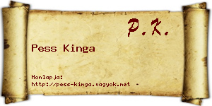 Pess Kinga névjegykártya